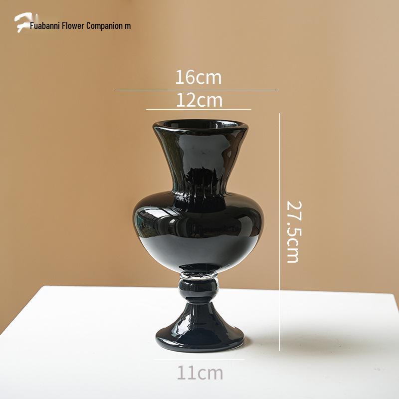 French Vintage Tall Glass Vase -