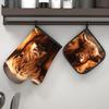 2PS 10.6*6.7 Inch Oven Mitt2PS And Pot Holder2PS A Mature Yellow Cattle Autumn 2PSea2PSon Heat Re2P