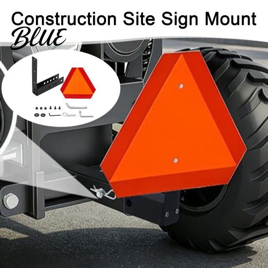Slow Moving Vehicle Warning Triangle UTV Sign Bracket Kit with Reflective SMV Triangle 2" Receiver Six Inch Bolt Spacing Adapter Hitch Mount,