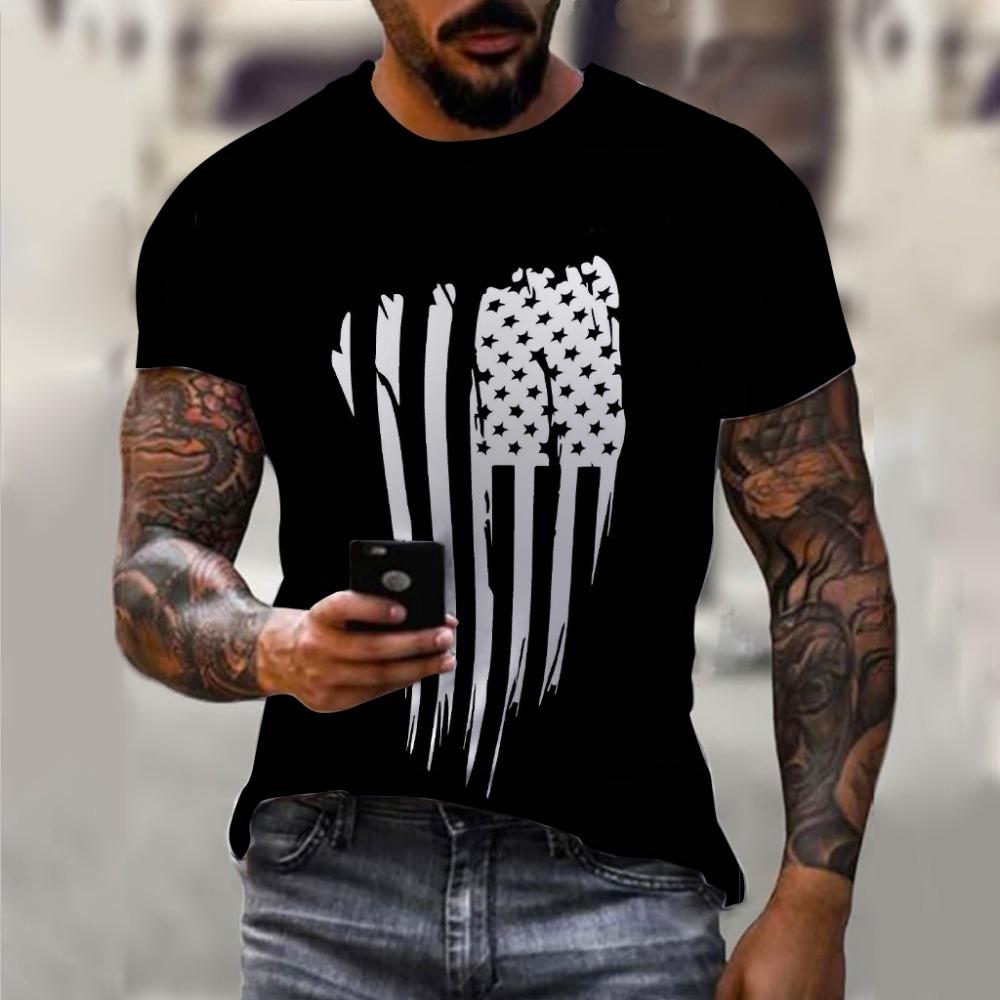 3D-gedrucktes T-Shirt mit amerikanischer Flagge für Männer