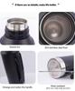 304 Stainless Steel Insulated Travel Cup with Handle - Large Capacity Hot Water Bottle