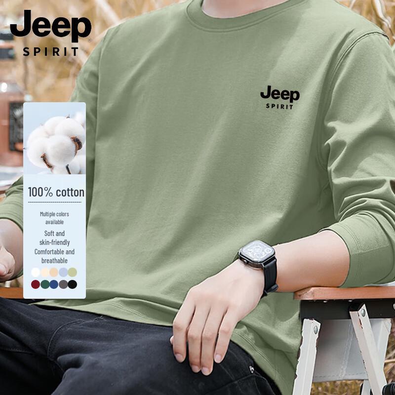 JEEP SPIRIT Men s Loose Fit Pure Cotton Printed Long Sleeve T-Shirt L