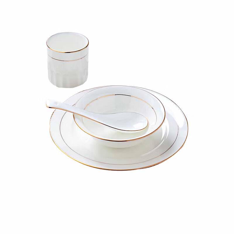 Jingdezhen Bone China Golden Edge Tableware Set