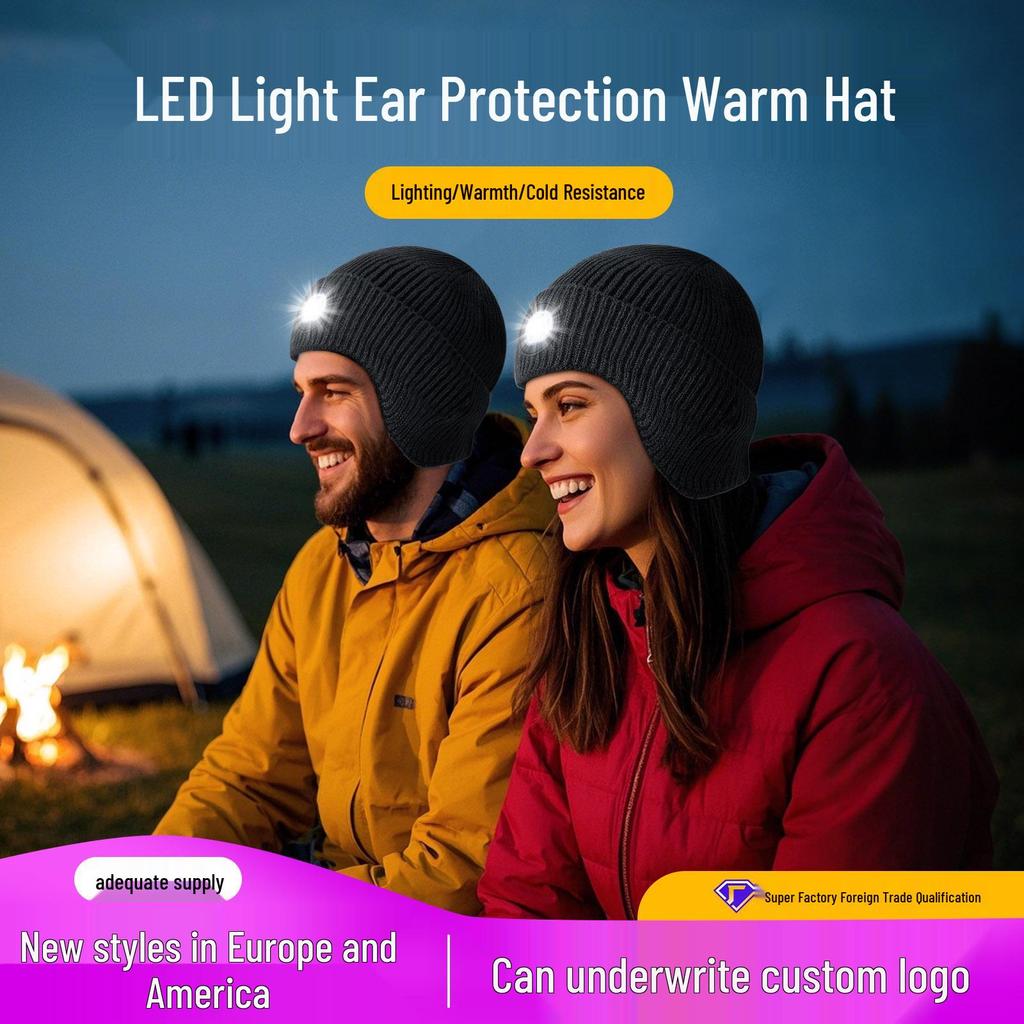 LED Bluetooth Light-Up Earflap Hat with Music for Parties