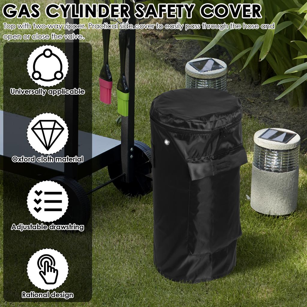 Oxford Cloth Propane Gas Outdoor Water-proof Propane Tank Dustproof Gas Bottles Cover with Ventilation Port for Outdoor Barbecue