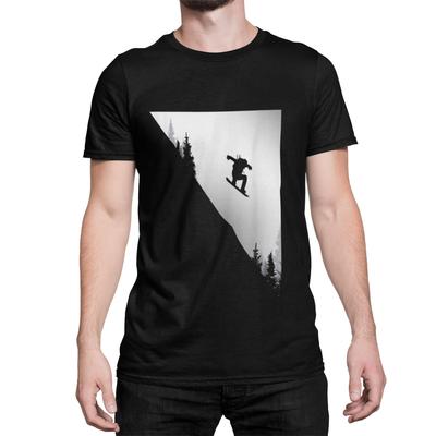 Snowboarder Unisex S T Shirt With Snowboad Downhill Jump Design Snowboarding Regular Fit Black Large Sizes Xxxxxl