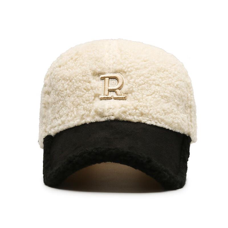 R-Letter Lambswool Teddy Fleece Baseball Cap