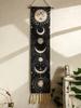 1pc Boho Celestial Wall Hanging Tapestry, Moon Phase Black and White Banner with Tassel, Witchy Bedroom Home Wall Art Decoration