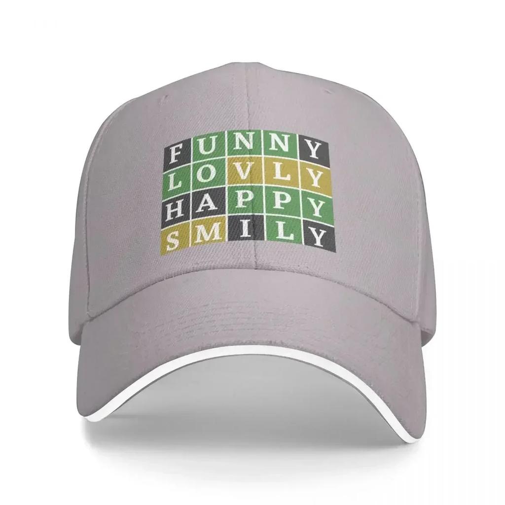 Learn happiness through Wordle Puzzle Game -Enjoy, Lovly, Happy, Smily Baseball Cap Sports Cap For Girls Men's