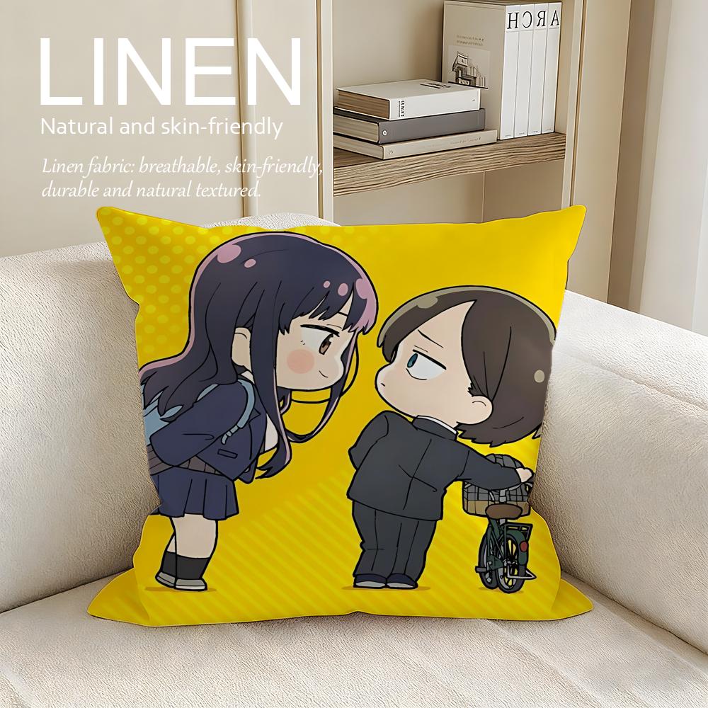 The Dangers in My Heart Cushion Cover Linen Decorative Pillowcase Set Pcs x  x Breathable Washable Sofa Cushion Cover