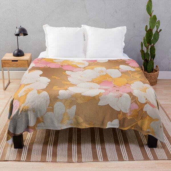 Cherry Blossom Themed Blanket Bedroom Warm Flannel Blanket Girls Room Decoration Blanket