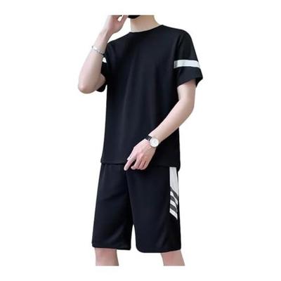 [Nesseo] Men's Sportswear, Top and Bottom Set, Summer Clothing, Short Sleeve, Jersey, Men's Running Wear, T-shirt, Shorts, Training Wear, Room Wear,