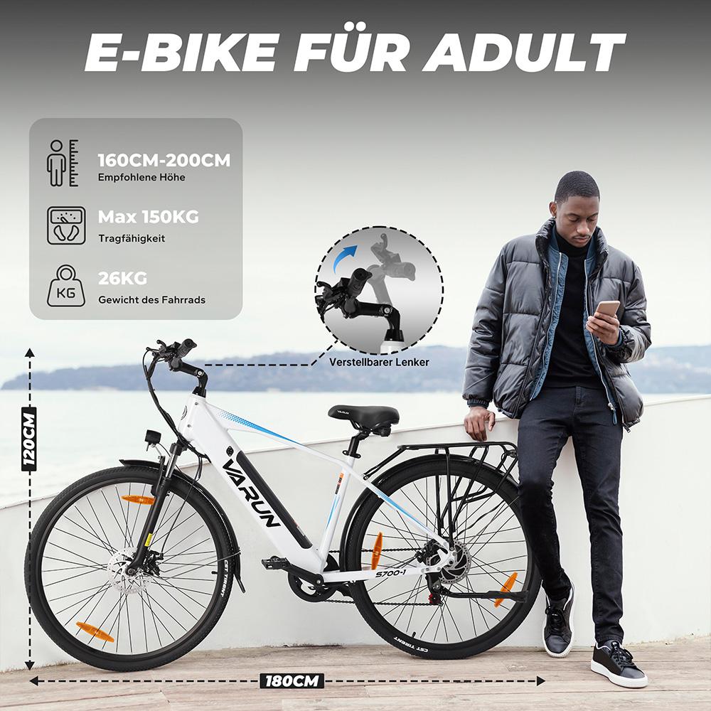 Electric Bicycle Varun S700 27.5" 250W Motor City Electric Bike For Adult 48V 10.4AH Dual Disc Brake Max Load 150Kg