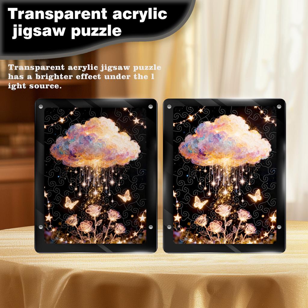 Dream Nebula Clouds Little Rose Puzzle Decorative Ornament Translucent Acrylic Puzzle