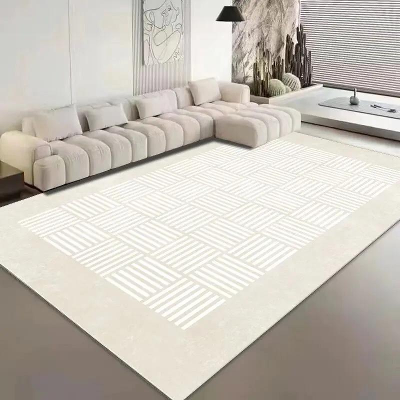 Modern Classic Lattice Carpet Home Decoration Living Room Large Area Bedroom Carpet Non-slip Fluffy Soft Rugs Washroom Floor Mat