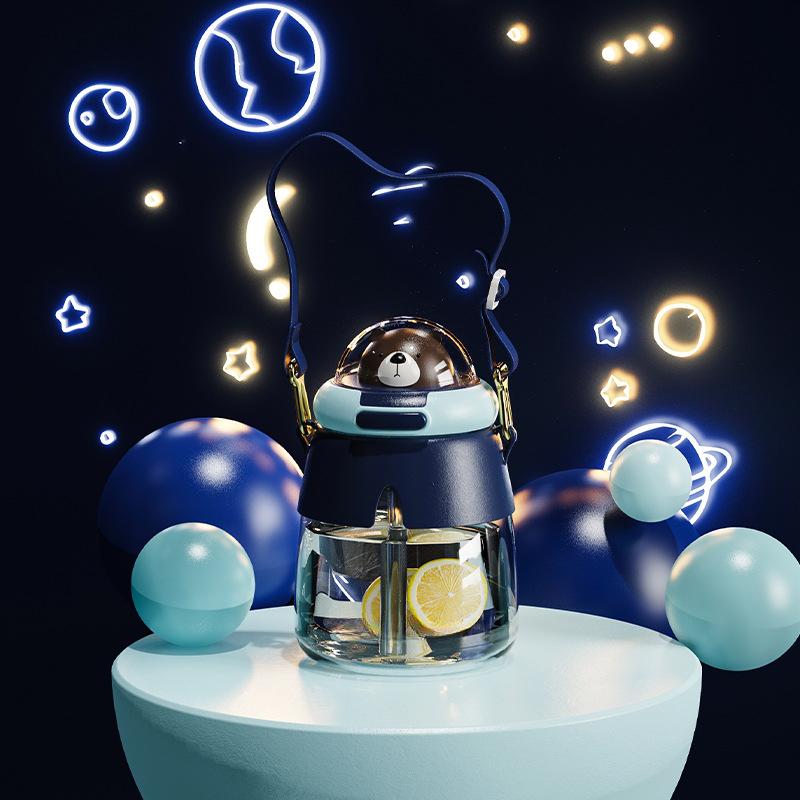 Girls Use Imported PCT Straw Cups for Large-capacity School Children's Cute Pot-bellied Cups.