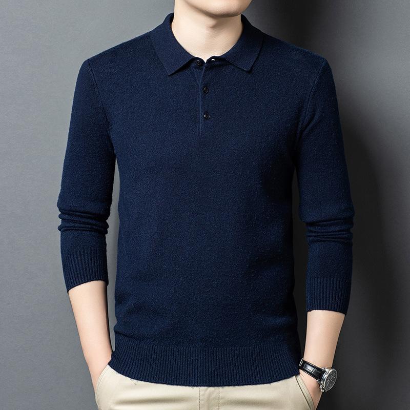 Lapel Collar Long Sleeve Men's Top