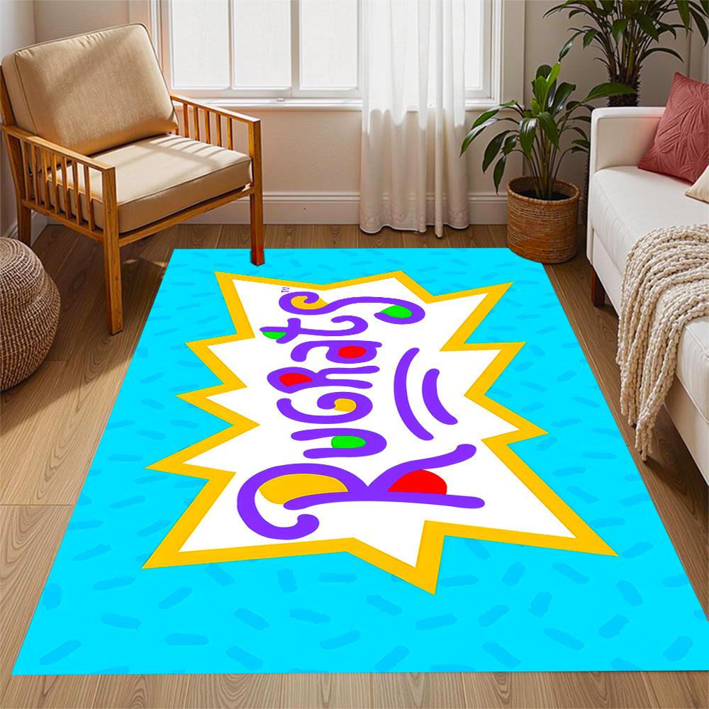 Rugrats: Playtime Chaos Themed Anti-Slip Rugs - Polyester Home Decor, Suitable for Bedrooms, Living Rooms, Doorways, Studios, and Decorations