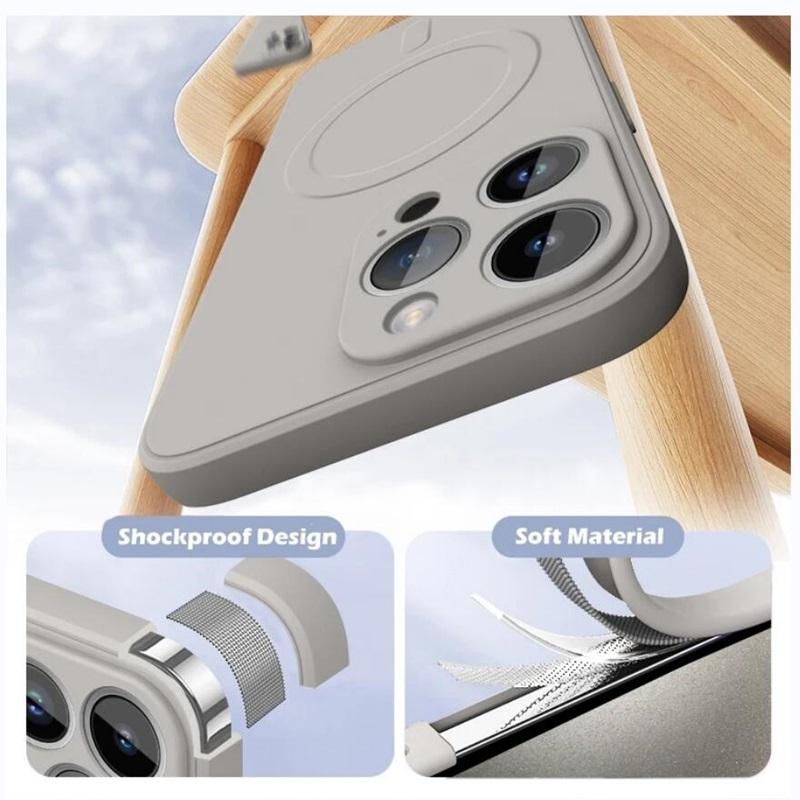 Originální tekutý silikonový kryt pro bezdrátové nabíjení MagSafe s magnetickým krytem pro iPhone 16 15 14 13 12 11 Pro X XR XS Max 7 8 Soft Cover