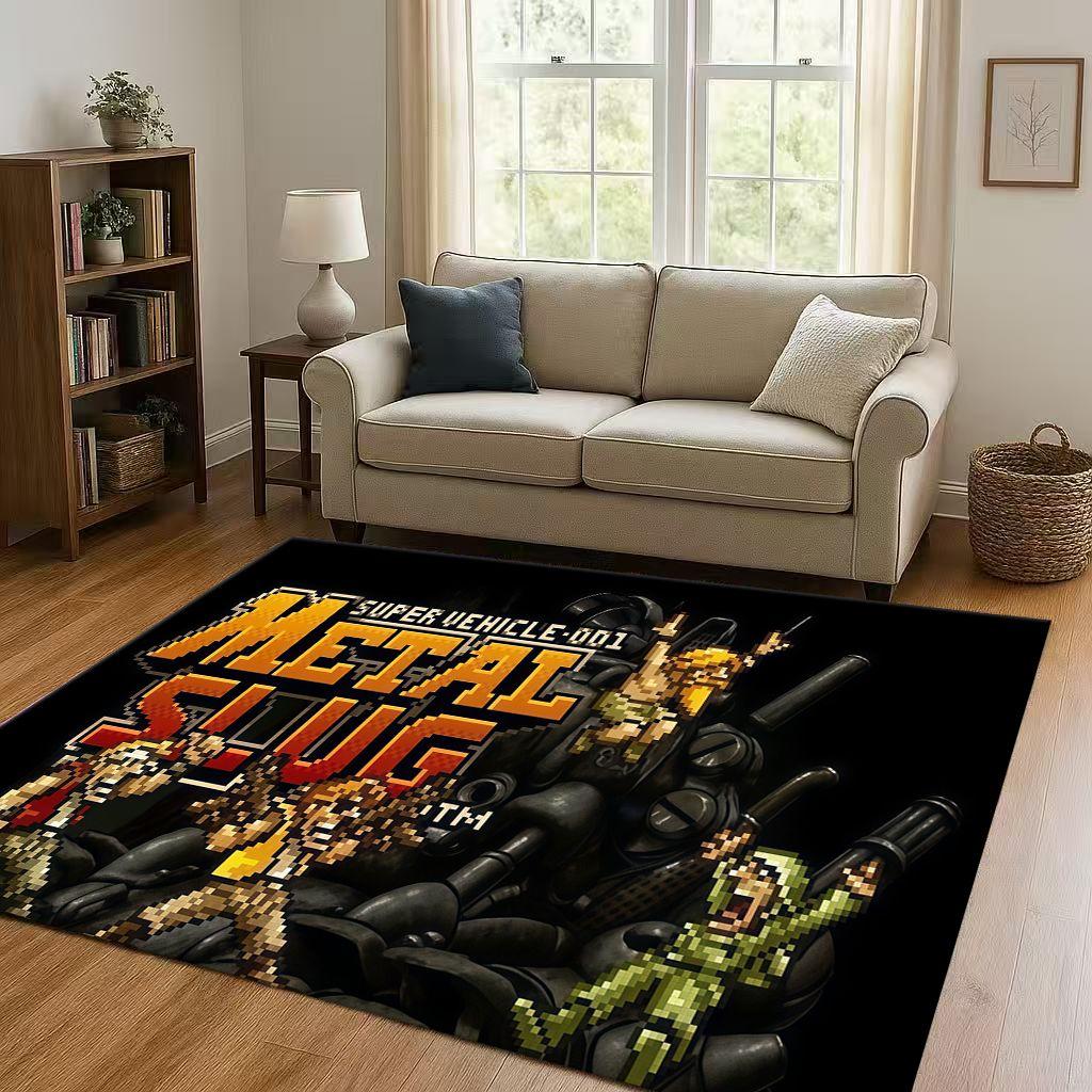 3D Classic Game Metal Slug Pixel Style Living Room Non-Slip Area Rug Soft Carpet for Bedroom Playroom Sofa,Home Decor Doormat