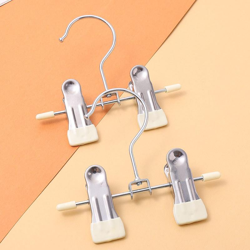 Multi Functional 12cm Mini Pants Clip, Seamless Stainless Steel Anti Slip, Can Clip Clothes, Socks, Underwear, Single Hook, Double Clip