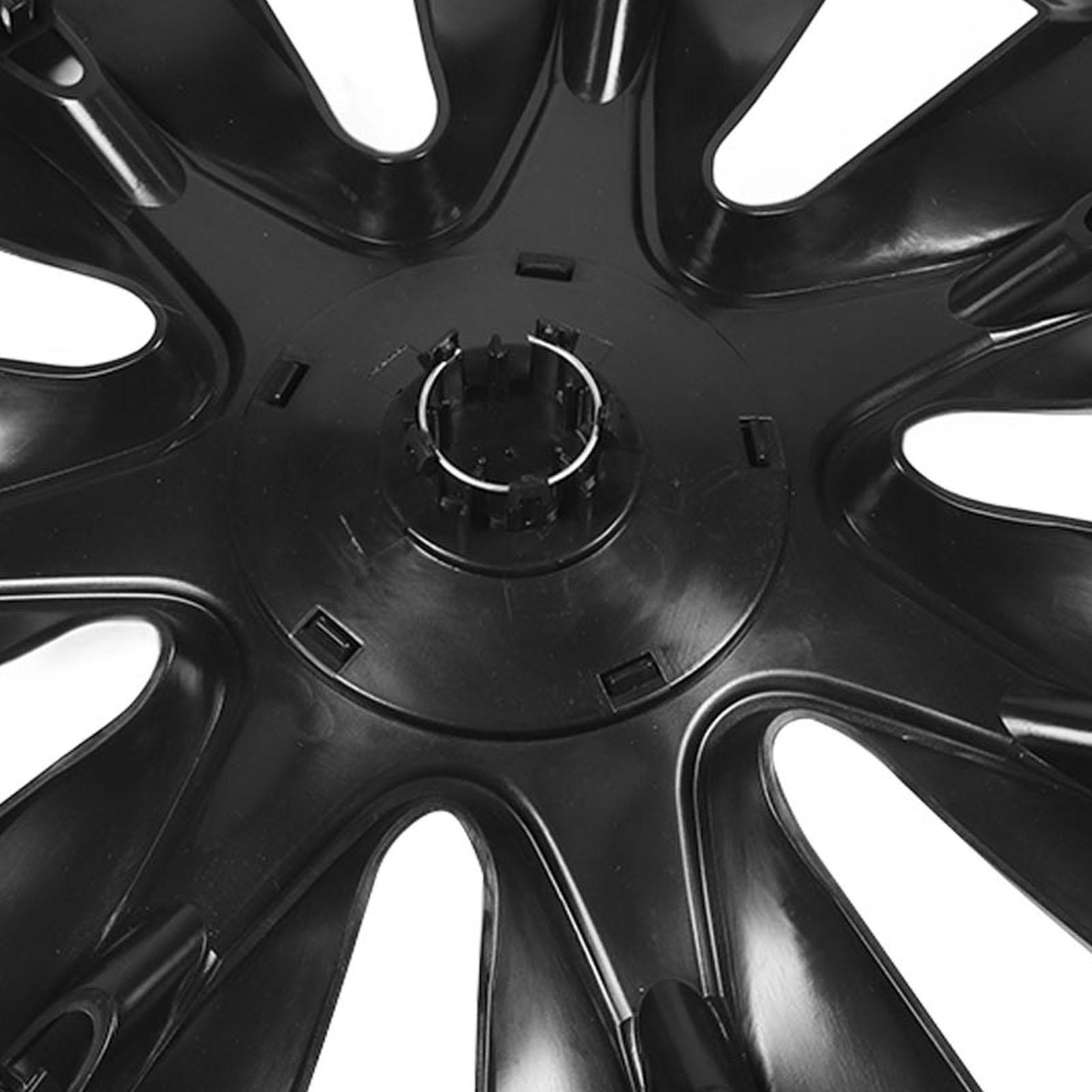 4PCS 19in Wheel Hubcap Matte Black RAZOR Design Cool Replacement for Tesla Model Y 2020 to 2023