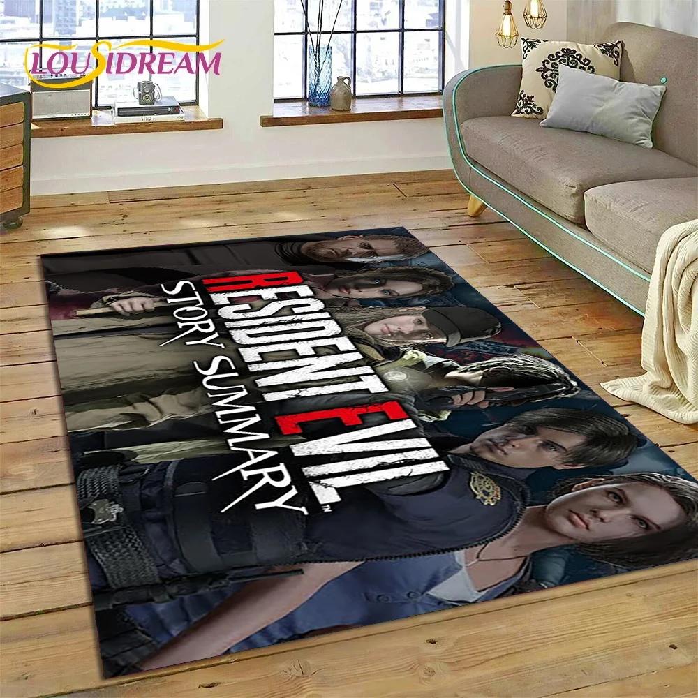 3D Horro Games R-Resident Evil Gamer Carpet Rug for Bedroom Living Room Home Sofa Decoration,Child Game Large Decor Floor Mat