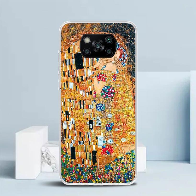 Kiss by Gustav Klimt Desig Phone Case For Xiaomi Poco F7 Ultra X5 X6 X7 Pro M7 Redmi 15C 15 13C 13 12C 12 10C 10 10A 9 9C 9A 9T