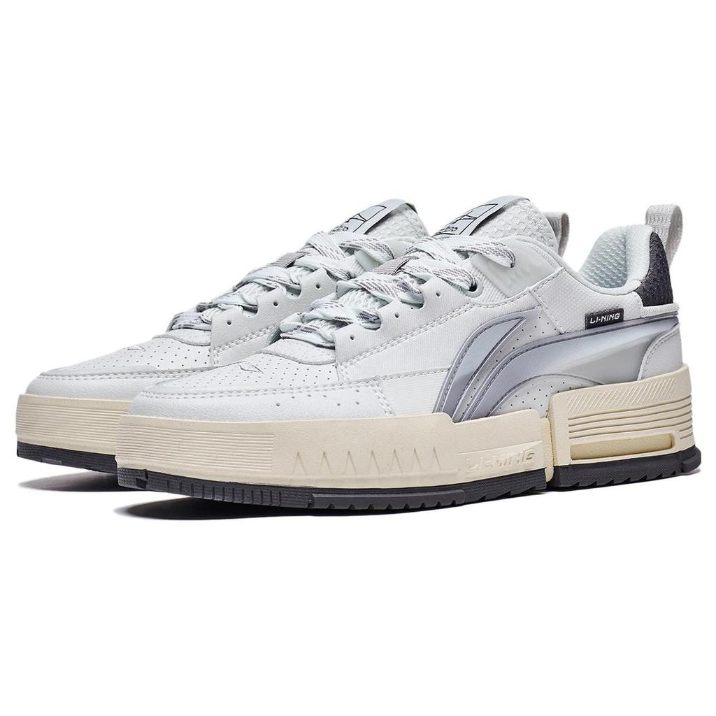 Li-Ning Comfortable Versatile Non-Slip Wear-Resistant Low-Top Casual Shoes Women sneakers White Gray AGCT136-4