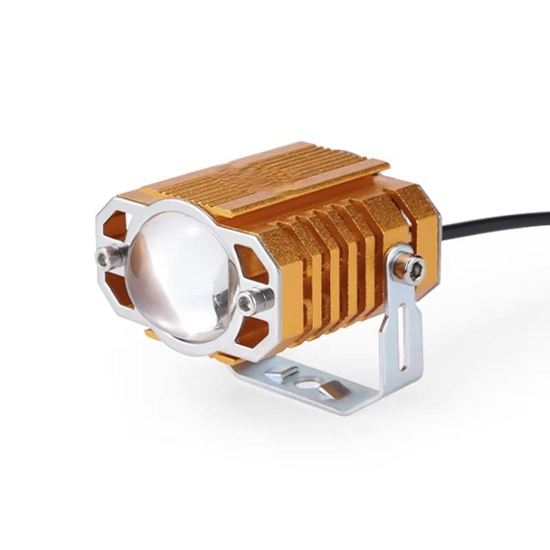 Motorcycle LED Spotlight Lens Paving Lamp 12V Super Bright Electric Vehicle Headlamp High Low Light External Auxiliary Lamp золотой