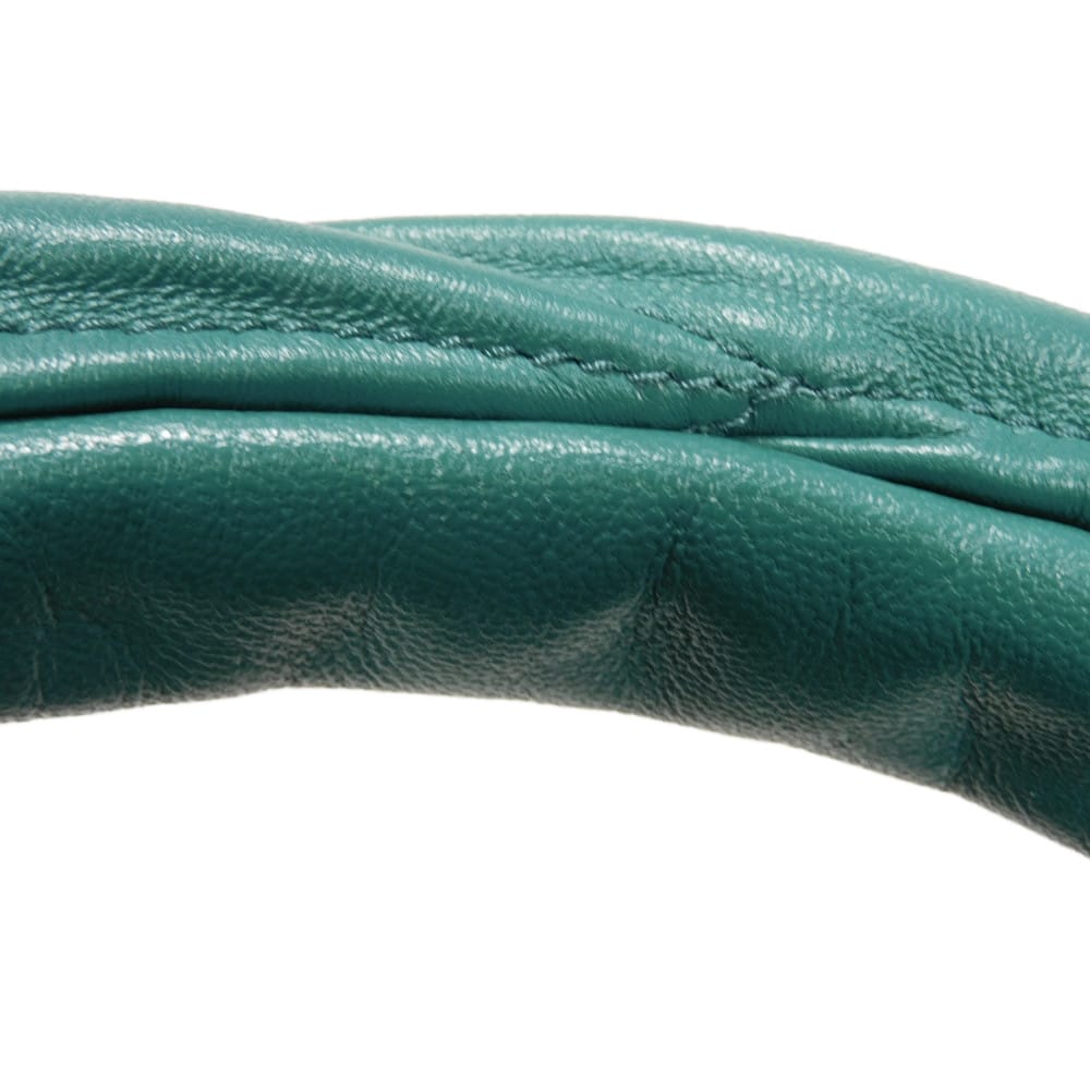 Used Wonder Matelasse Hobo Bag (12166), 5BC125 N88 F0K41 7922, with RFID, Green, 2-Way Logo, Laguna, Women's from Japan
