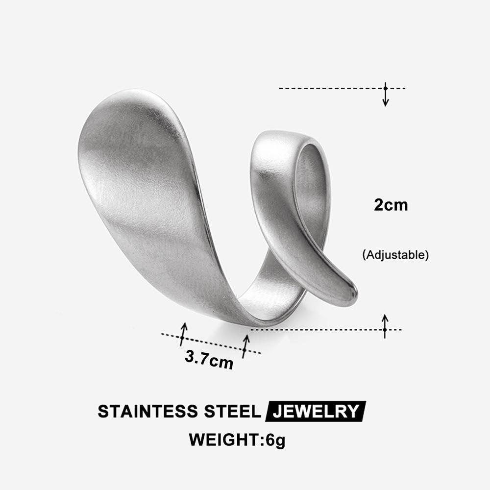 

Elegant Geometric Stainless Steel Adjustable Ring for Women - Fashionable and Durable