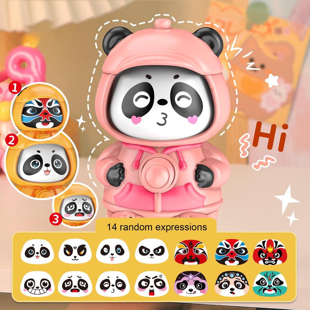 Lovely Panda Face Changing Doll Keychain Charm Fun And Eye Catching Designs Keyrings Accessory For All Ages