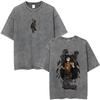 Gewaschenes Vintage Anime Haikyuu KARASUNO Merch T-Shirt Herren Cartoon Manga Oversized T-Shirt Herren Sommer Lässige Kurzarm-T-Shirts
