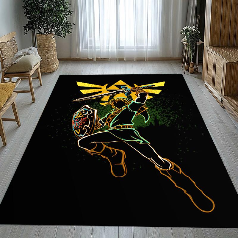 Covor de cameră antiderapant stil retro Z-Zelda Desen animat Link Jocuri Covor moale pentru dormitor Cameră de joacă pentru copii Canapea, Covor de intrare Decor pentru casă