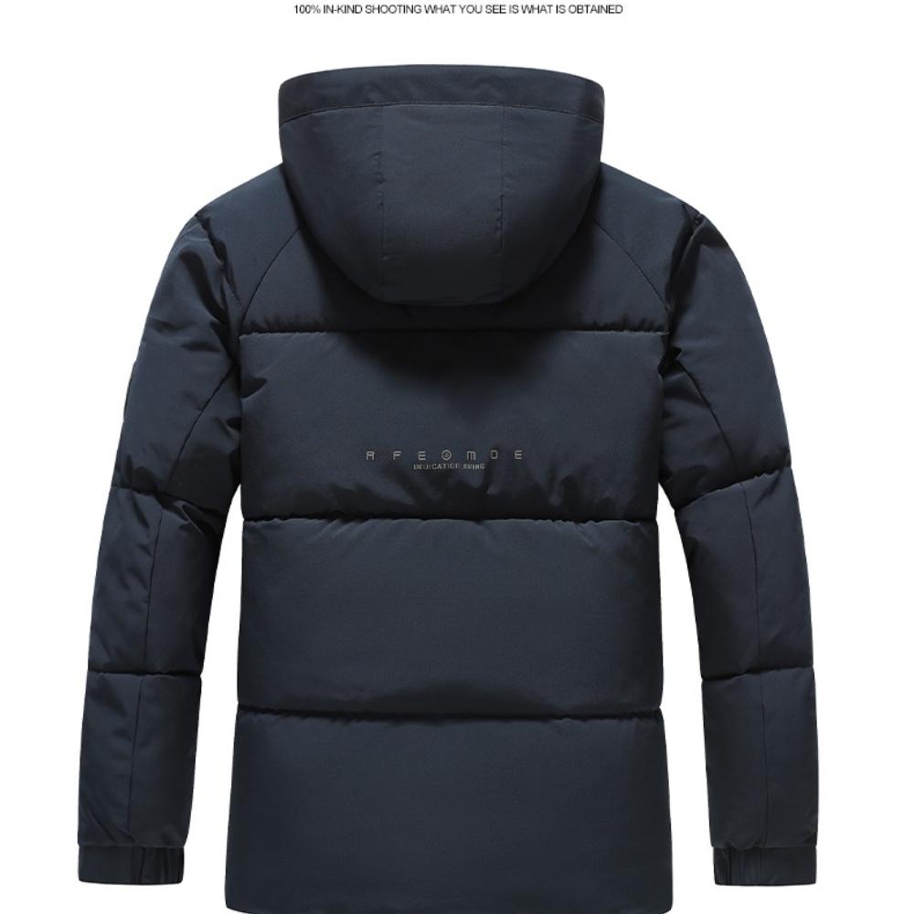 Men's Lightweight Puffer Jackets Detachable Hood Water-Resistant Casual Winter Coat Hooded Insulated for Travel Ski