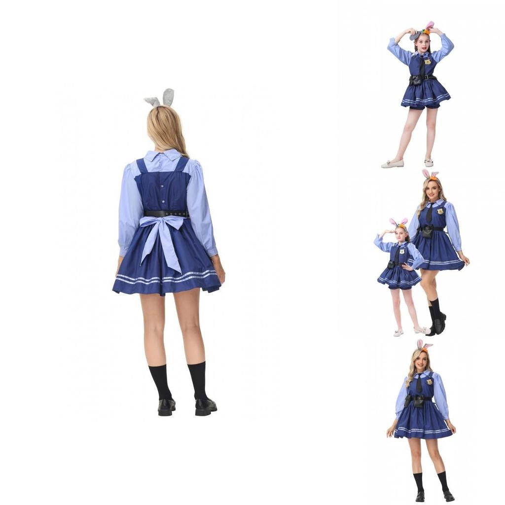 M-xl Langarm Judy Hopps Polizei Kostüm aus Zootopia für lustige Rollenspiel-Veranstaltungen