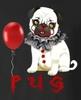 Dog Pug Halloween Pennywise Parody T-Shirt 100% Cotton O-Neck Summer Short Sleeve Casual Mens T