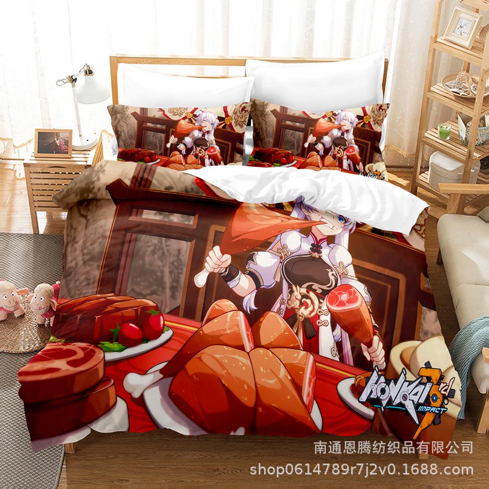 Honkai Impact 3 Bedding Set Single Twin Full Queen King Size Game Anime Bed Set Aldult Kid Bedroom Duvet Cover Sets 3D Print 013