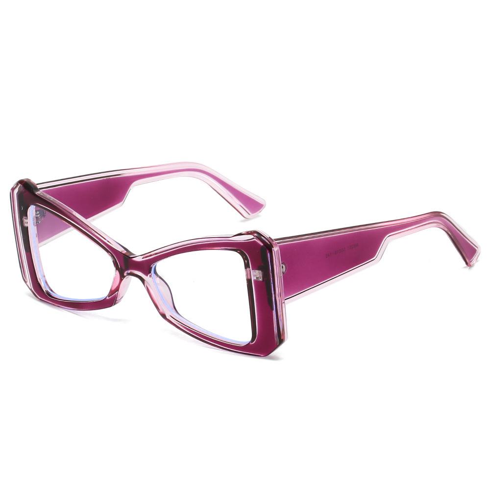 New Fashion Anti Blue Light Cat Eye Glasses Women Personality Street Shooting Colorful Anti Radiation Trendy Men Glasses