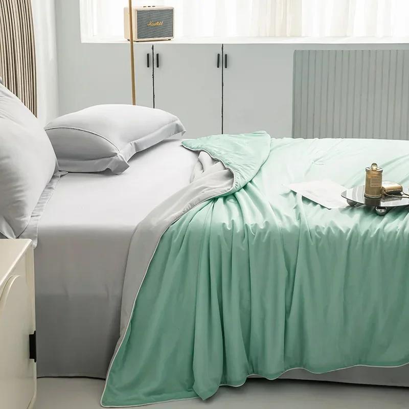 Cooling Blanket Summer Lightweight Breathable Air Conditioning Quilt Soft Smooth Spandex Cool Comforter Air Condition Comforter Thin Duvet