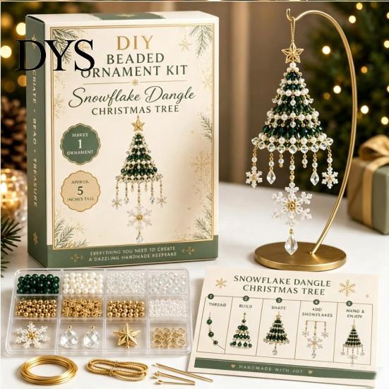 Juegos de Decoraciones Colgantes Navideñas Kit de Adorno de Cuentas para Árbol de Navidad DIY, Juego de Manualidades con Cuentas 3D, Regalos de Manualidades para Aficionados Hecho Fácil para Principiantes con