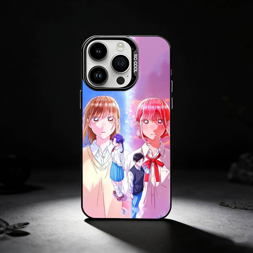 Blue Box Anime Cute Phone Case For iPhone 17,16,15,14,13,12,11 Plus,Pro Max,XS,Colored silver phone case