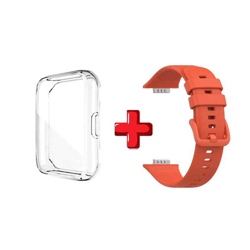 

Silicone Strap For Huawei Watch Fit 2 Fit2 Watch Band Bracelet Replacement Accessories + Transparent TPU Protective Case For Huawei Fit 2