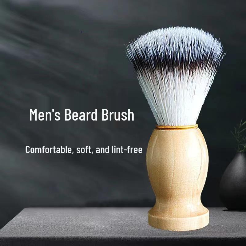 Men's Wooden Beard Grooming Brush - Solid Wood Shaving & Cleaning Tool