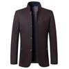Manteau en laine à col montant pour homme, automne et hiver, manteau en laine à la mode pour homme d'âge moyen, manteau en laine