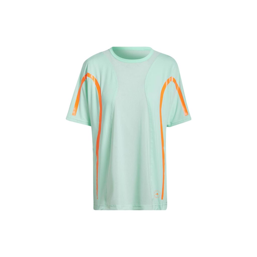 Adidas X Stella McCartney Collaboration Loose Breathable Running Sports Short Sleeve T-Shirt Women Tops Light-Green HD9114