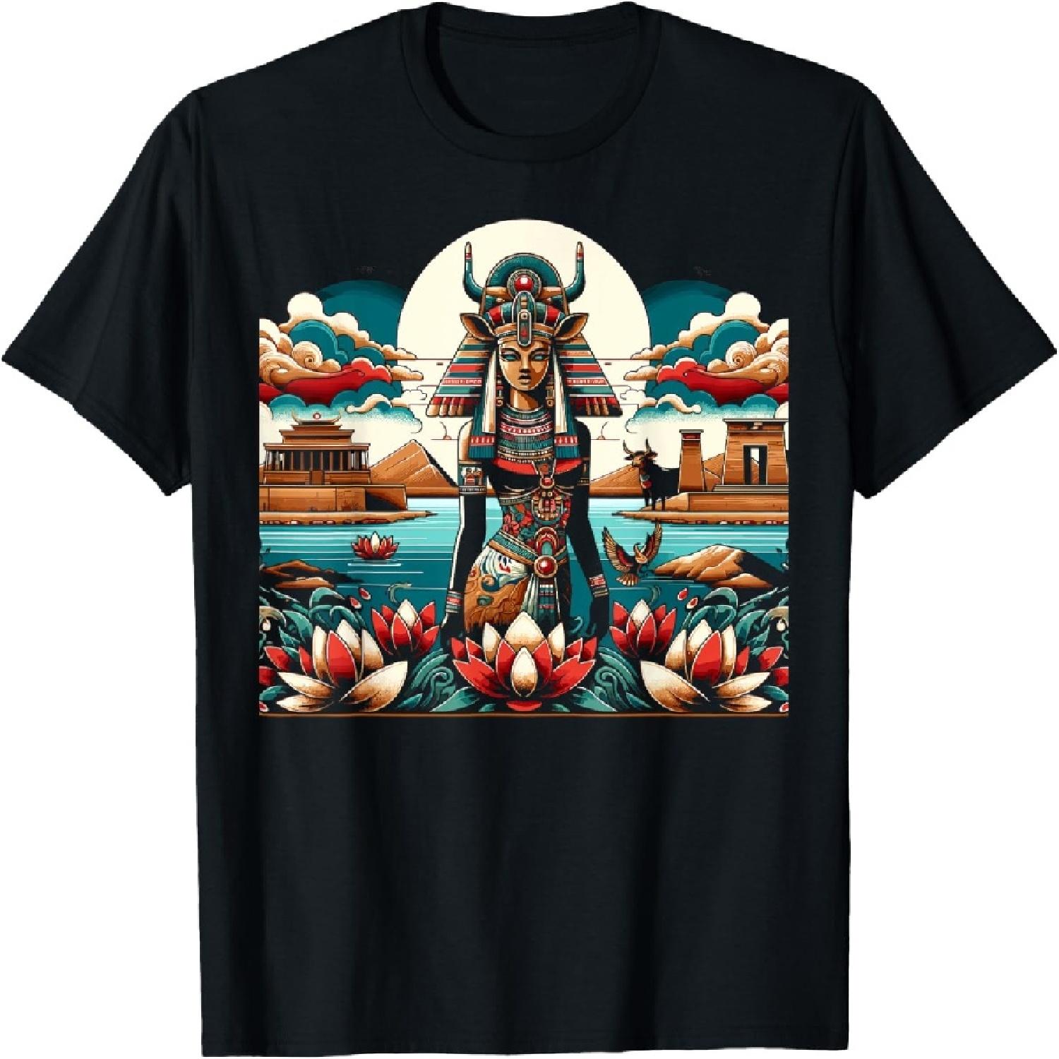 

Hathor Egyptian Mythology Diety Pyramid Ancient Egypt T-Shirt XXXXXL різнокольоровий