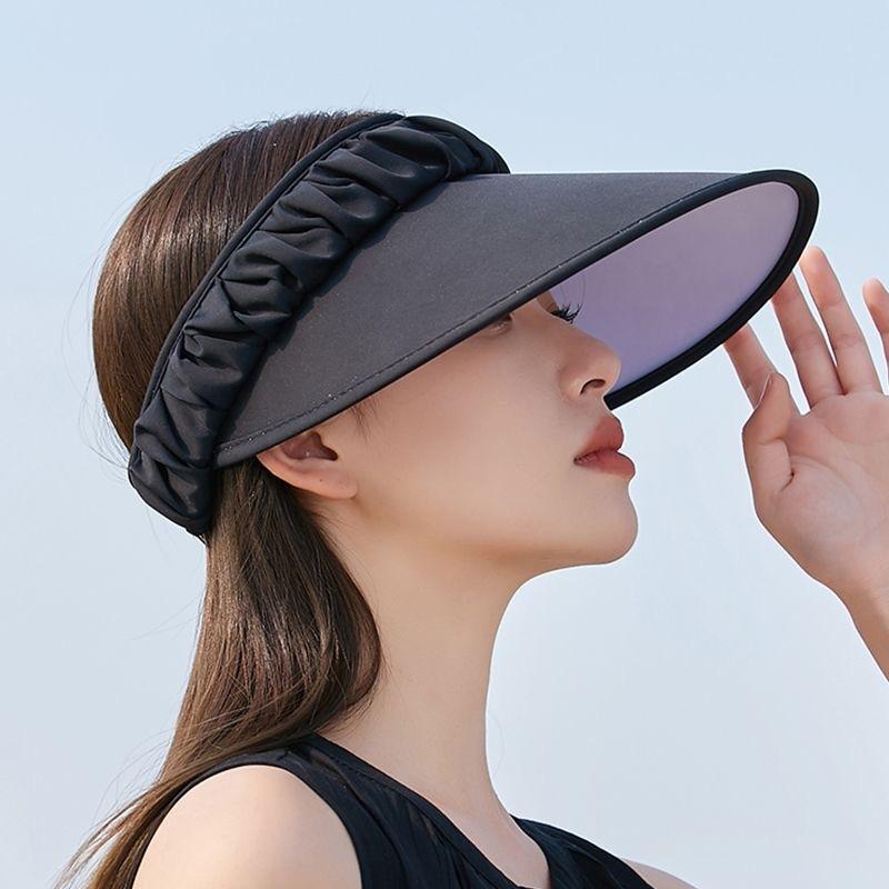 Hut Damenmode Plissee Koreanische Version Sonnenschutz Leere Zylinder Stirnband UV-Sonnenschutzhut Damen Sonnenschutzhut Sommer neuer Stil