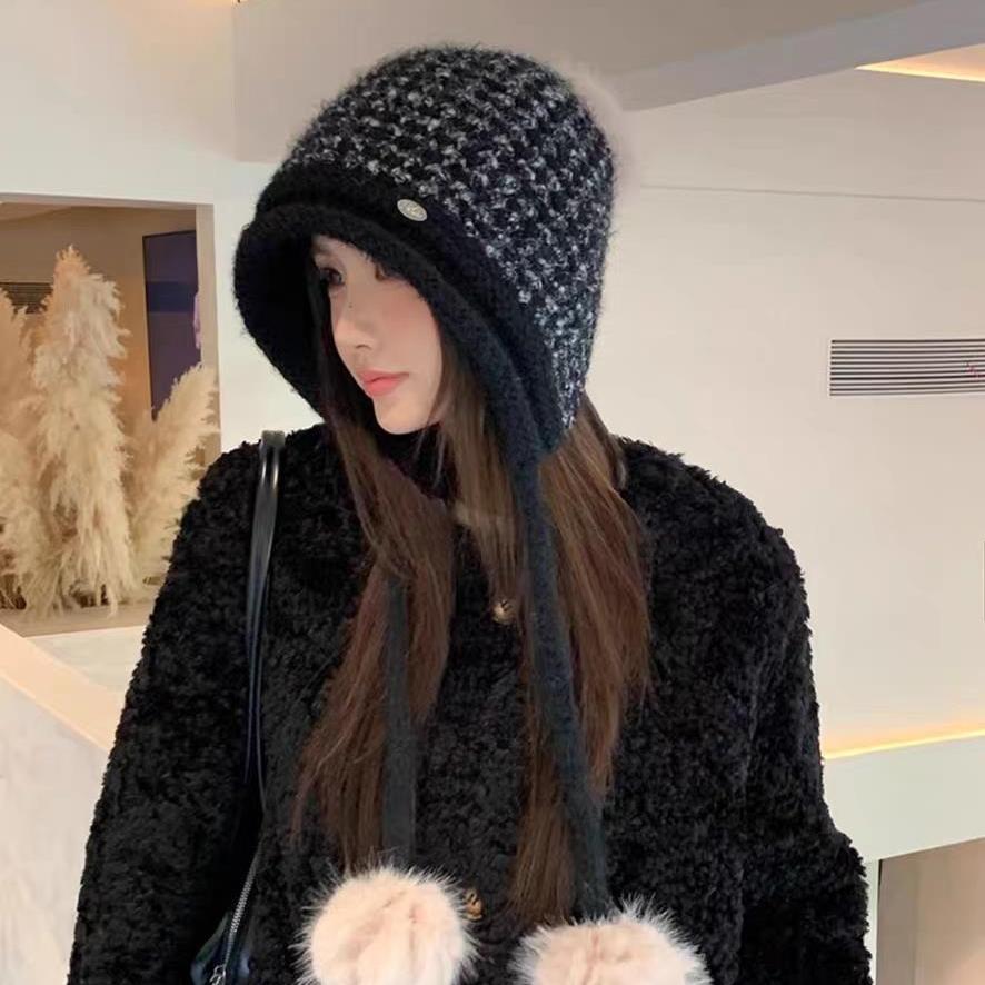Knitted Fringed Knitted Wool Hat Women's New Winter Thickened Warm Windproof Ear Protector Pullover Hat